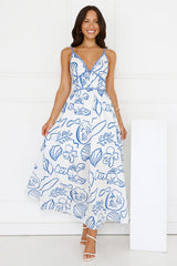 Seashell Glow Maxi Dress White