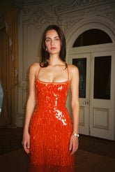 Backless Gown | Burnt Orange Sequin