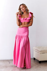 Dessert Menu Maxi Skirt Pink