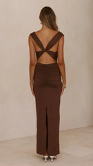 Lolita Maxi Dress - Coffee