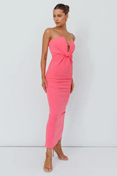 Deonne Twist Waist Midi Dress Pink