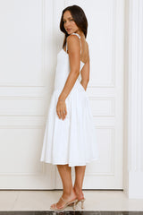 Sailing On A Dream Lace Midi Dress White