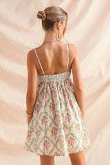 SO ME Mixed Floral Print Sleeveless Mini Dress